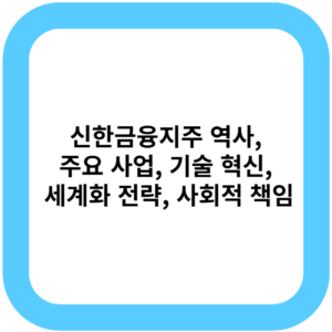 신한금융지주 역사, 주요 사업, 기술 혁신, 세계화 전략, 사회적 책임