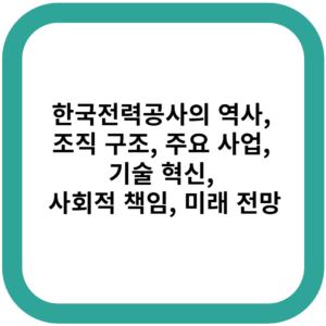 한국전력공사의 역사, 조직 구조, 주요 사업, 기술 혁신, 사회적 책임, 미래 전망