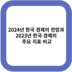 2024년 한국 경제의 전망과 2023년 한국 경제의 주요 지표 비교