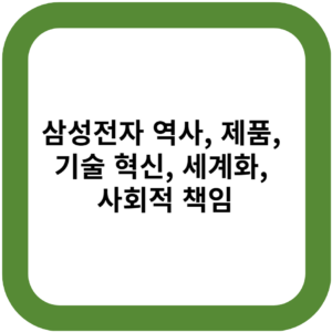 삼성전자 역사, 제품, 기술 혁신, 세계화, 사회적 책임